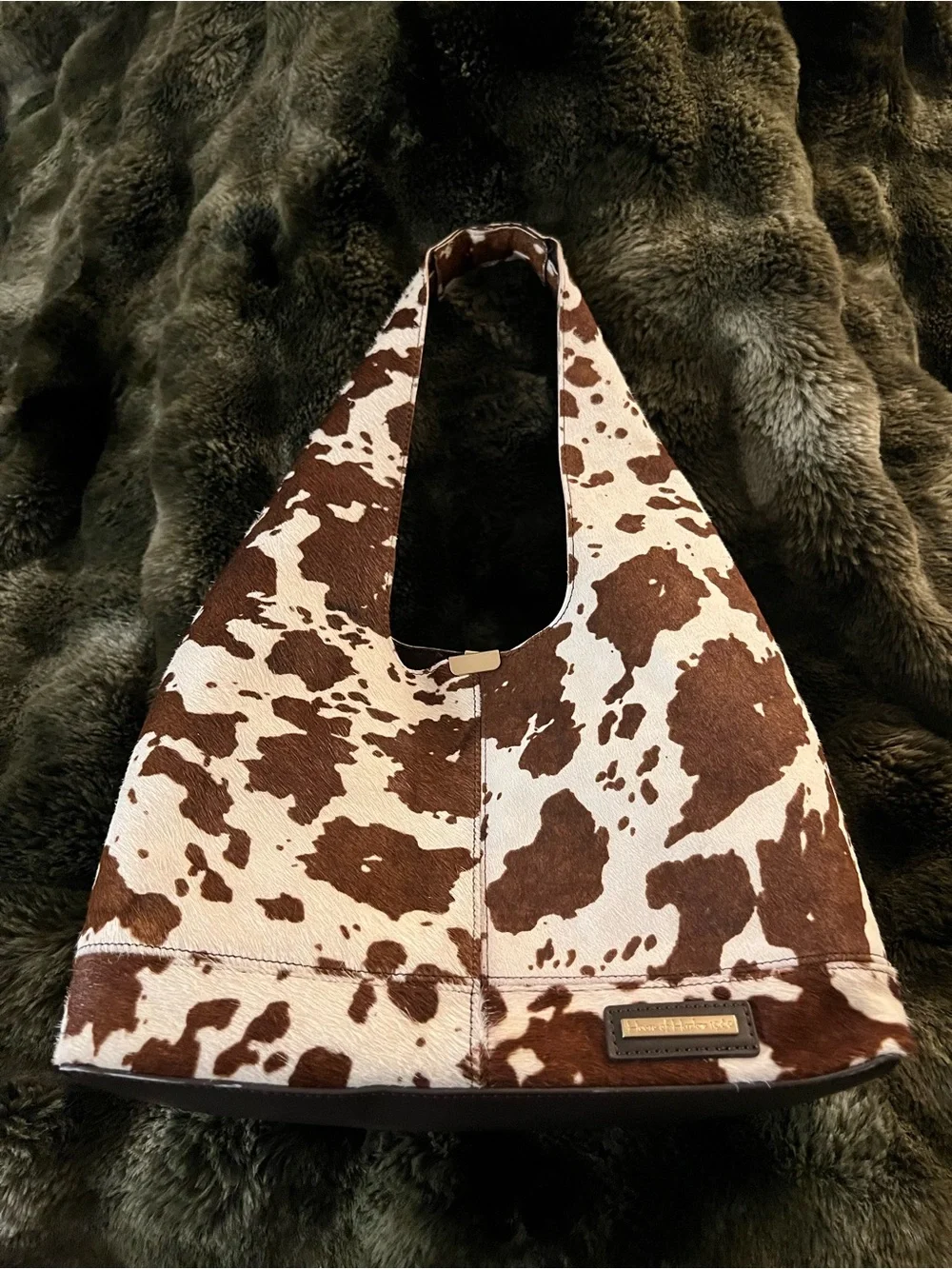 House of Harlow 1960 Cow Print Hobo Shoulder Bag
